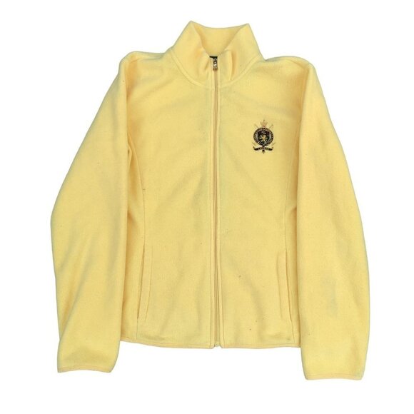 VINTAGE Polo Ralph Lauren Fleece Embroidered Jacket Large - Picture 2 of 7